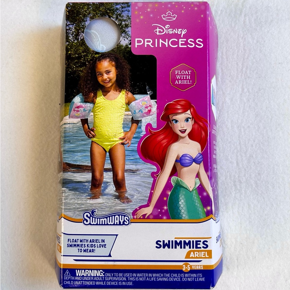 SwimWays Disney Princess Ariel Swimmies (Unisex), Arm Floaties for Kids Age 3-5